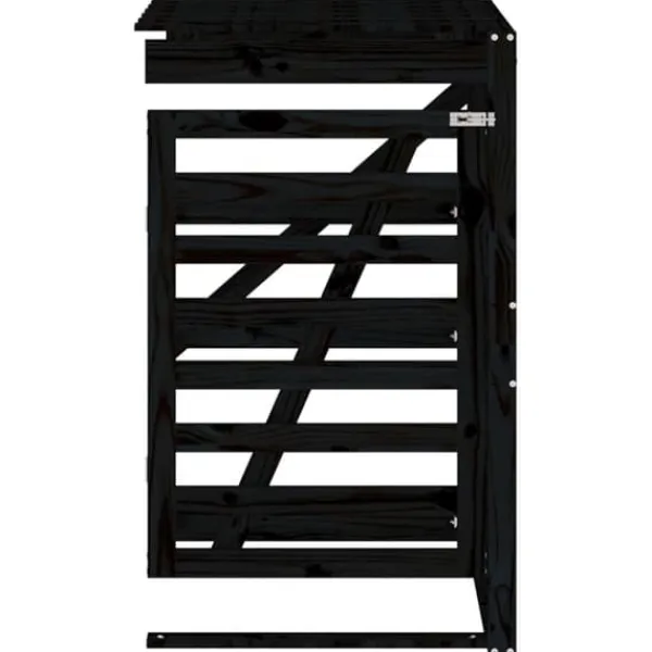 Outlet Förlängning till sopkärlsskjulet - Massiv furu, Ventilerad design | Färg: Svart | Storlek: Standard Skure, Garager & Carports