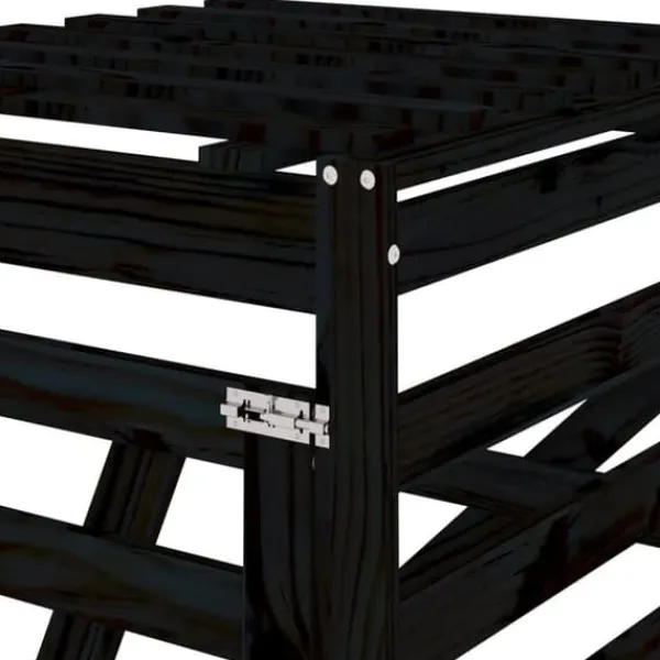Outlet Förlängning till sopkärlsskjulet - Massiv furu, Ventilerad design | Färg: Svart | Storlek: Standard Skure, Garager & Carports