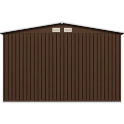 New Förvaringsbod i metall - Robust och ventilerad redskapsbod | Färg: Brun | Storlek: 257x205x178 cm Skure, Garager & Carports