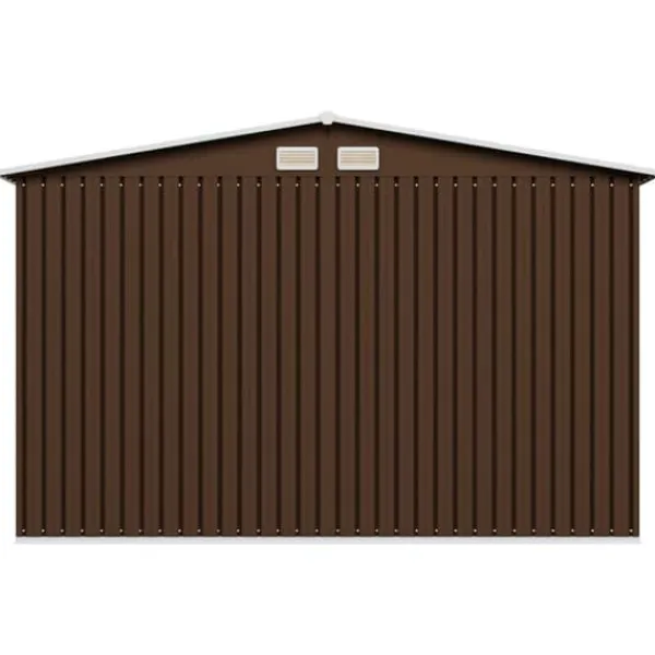 New Förvaringsbod i metall - Robust och ventilerad redskapsbod | Färg: Brun | Storlek: 257x205x178 cm Skure, Garager & Carports