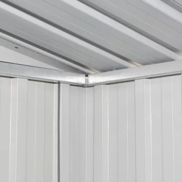New Förvaringsbod i metall - Robust och ventilerad redskapsbod | Färg: Brun | Storlek: 257x205x178 cm Skure, Garager & Carports