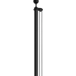 20FT Aftageligt Flagstangssæt, Heavy Duty Aluminium, Sort Flagstang, Holdbar Kvalitet, Let At Montere Flag & Vindposer