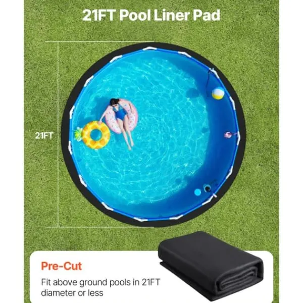 Pool- & Spatilbehør^21ft Rund Poolforingspude, Overjordisk Pool, Heavy Duty Poolmåtte, Langvarig, God Beskyttelse