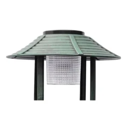 Til Fugle & Småvildt^Fuglebad med solcellelampe - Dekorativt foderbræt | Farve: Grå | Størrelse: 50x50x100 cm