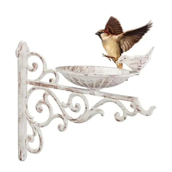 New Fuglebad, Væghængt Støbejern, 24x28x14 cm Til Fugle & Småvildt