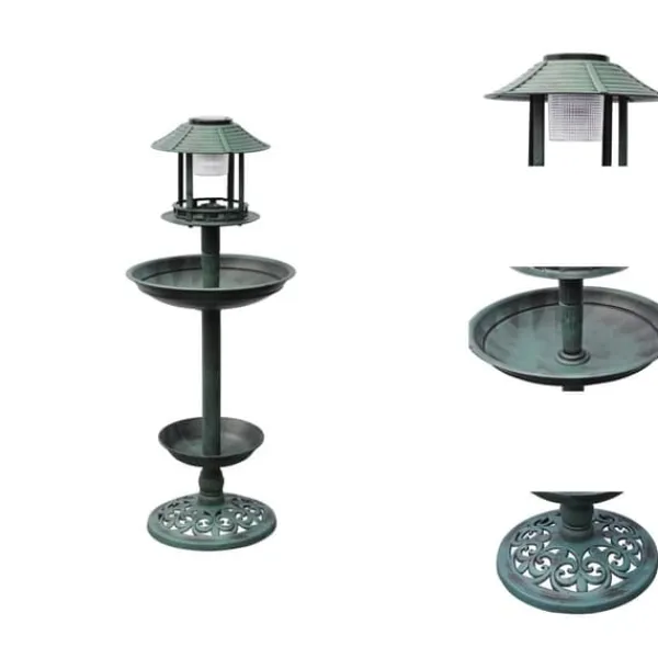 Til Fugle & Småvildt^Fuglebade - Living fuglebad/ foderbræt med solcellelampe