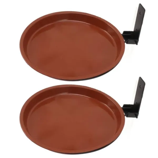 Til Fugle & Småvildt^Fuglefoder- og fuglebadesæt med kraftig metalring - 2 gryder, 2 beslag til terrasse i baghaven