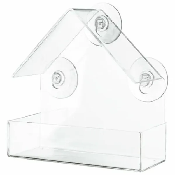Fuglefoderautomat Gennemsigtig 225 ml 15 × 15 × 6 CM Til Fugle & Småvildt