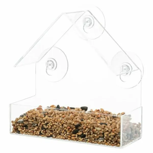 Fuglefoderautomat Gennemsigtig 225 ml 15 × 15 × 6 CM Til Fugle & Småvildt