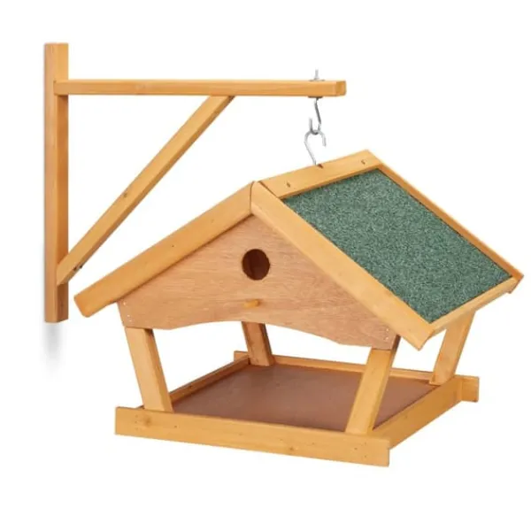 Til Fugle & Småvildt^Fuglefoderbræt, Vægmonteret, 35x42,5x40,5 cm, Naturgrøn