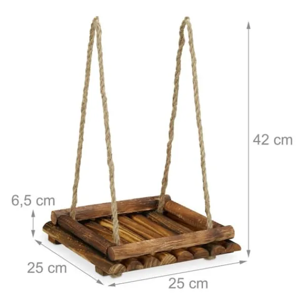 Til Fugle & Småvildt^Fuglefoderbræt, 25x25x6,5 cm, Brun