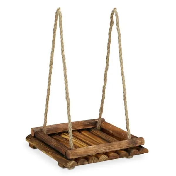 Til Fugle & Småvildt^Fuglefoderbræt, 25x25x6,5 cm, Brun