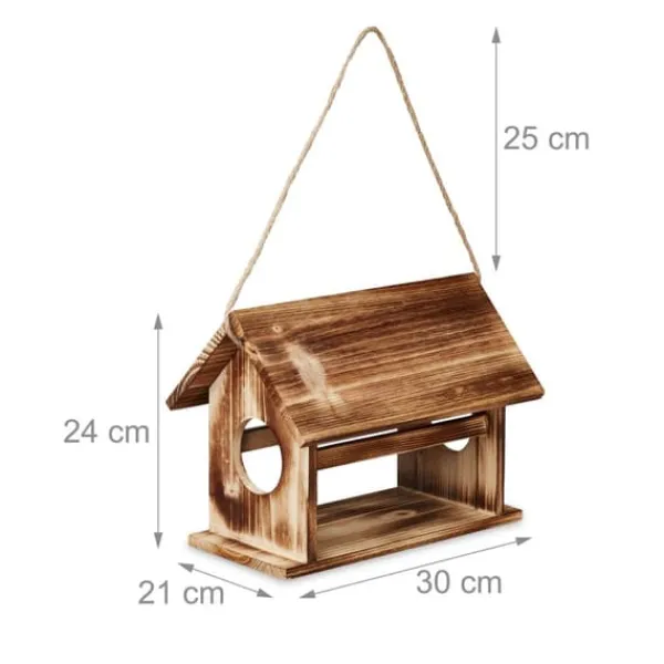 Til Fugle & Småvildt^Fuglefoderbræt, 24x30x21 cm, Brun, Træ