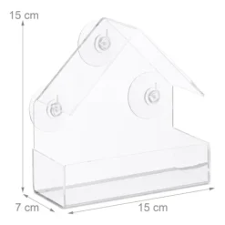 Online Fuglefoderbræt, 15x15x7 cm, Transparent Til Fugle & Småvildt