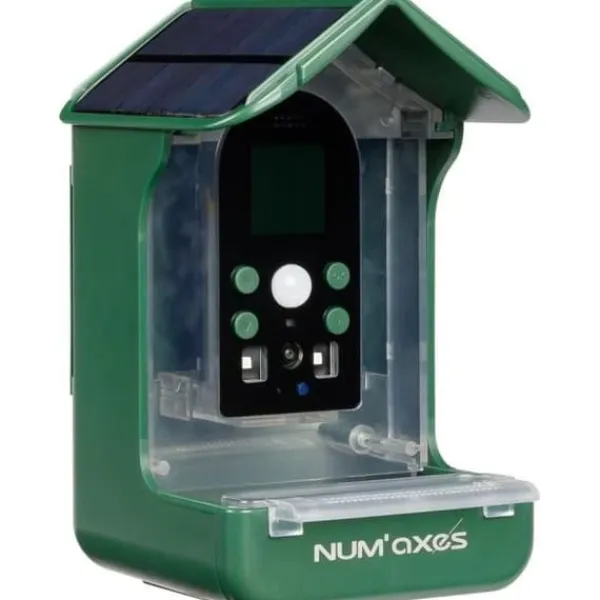 Clearance Fuglefoder-/drikkekrukke med integreret kamera - NUM'AXES - CAM1074 - 120° - Grøn Til Fugle & Småvildt
