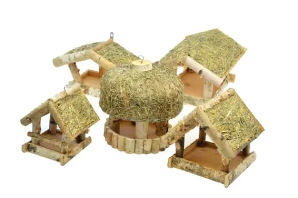 Til Fugle & Småvildt^Fuglefoderhus i træ – fuglehus K105