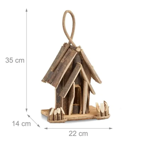 Til Fugle & Småvildt^Fuglehus, Dekorativt ophæng, 35x22x14 cm, Brun