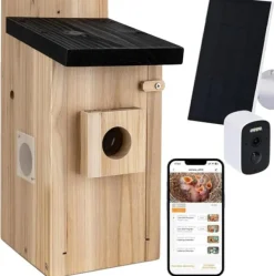 Clearance Fuglekasse Kamera, 5 Million Pixel Nattesyn, Naturligt Trædesign,M, Lys Grå Til Fugle & Småvildt