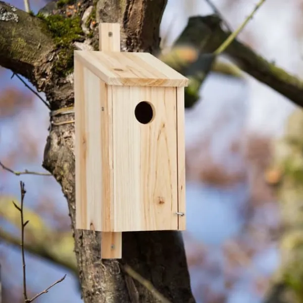 Outlet Fuglekasse, Træ, 26x12x14.5 cm, Natur Til Fugle & Småvildt