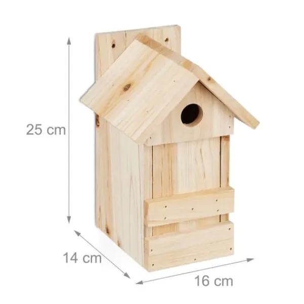 Clearance Fuglekasse, Træ, 25x16x14 cm, Natur Til Fugle & Småvildt