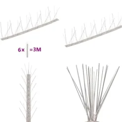 Insektmiddel & Dyreafvisende Middel^Fuglepigge 5 rækker sæt af 6 stk. 3 m - Fuglepig - Fuglepigge - Home & Living