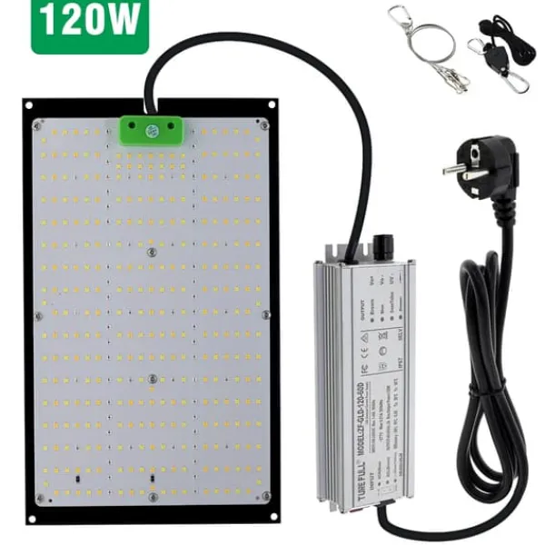 Clearance Fuldspektret LED vækstlys, høj lysstyrke, dæmpbar kontrol,120W Kit Til Plante- & Urtedyrkning
