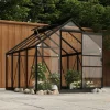 Drivhus^Fundamentramme til drivhus i aluminium - Vejrbestandig og robust | Størrelse: 155x103x191 cm | Farve: Antracitgrå