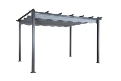 Clearance FURNLUX UDENDØRS PERGOLA LAZIO GRÅ & SORT 395CM Buer, Spalier, Lysthuse Uden Tag