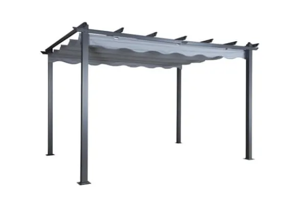Clearance FURNLUX UDENDØRS PERGOLA LAZIO GRÅ & SORT 395CM Buer, Spalier, Lysthuse Uden Tag