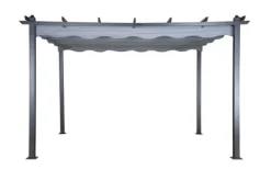 Clearance FURNLUX UDENDØRS PERGOLA LAZIO GRÅ & SORT 395CM Buer, Spalier, Lysthuse Uden Tag