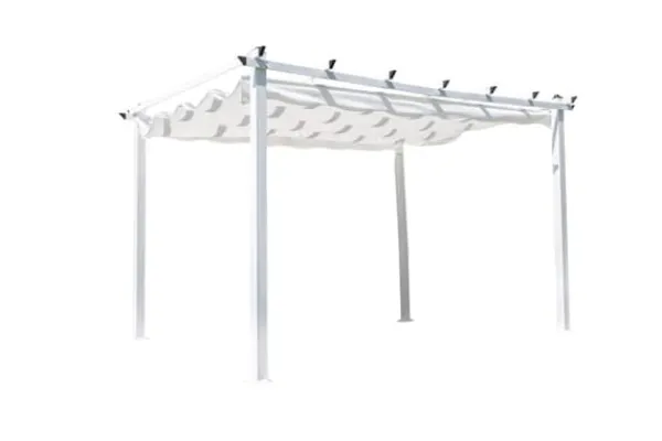 Clearance FURNLUX UDENDØRS PERGOLA LAZIO HVID 395CM Buer, Spalier, Lysthuse Uden Tag