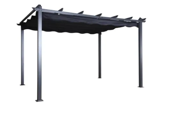 New FURNLUX UDENDØRS PERGOLA LAZIO SORT 395CM Buer, Spalier, Lysthuse Uden Tag