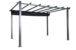 New FURNLUX UDENDØRS PERGOLA LAZIO SORT 395CM Buer, Spalier, Lysthuse Uden Tag
