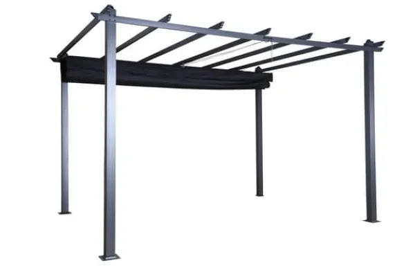 New FURNLUX UDENDØRS PERGOLA LAZIO SORT 395CM Buer, Spalier, Lysthuse Uden Tag