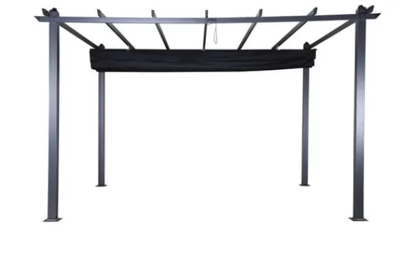 New FURNLUX UDENDØRS PERGOLA LAZIO SORT 395CM Buer, Spalier, Lysthuse Uden Tag