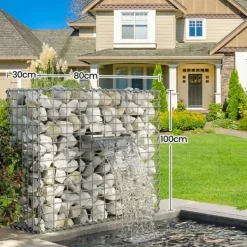 Clearance Gabion – Metal stenkurv – Sølv Springvand & Damme