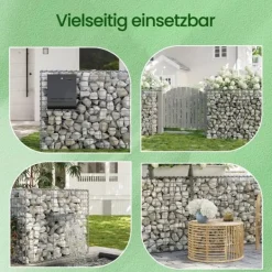 Clearance Gabion – Metal stenkurv – Sølv Springvand & Damme
