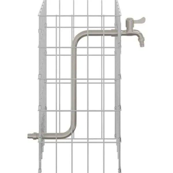 Springvand & Damme^Gabion søjle i rustfrit stål - Moderne landskabspleje | Størrelse: 25x25x50 cm | Farve: Sølv