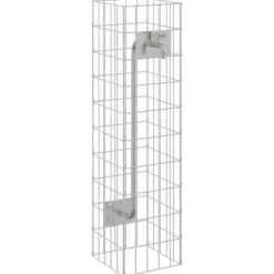 Springvand & Damme^Gabion søjle i rustfrit stål - Moderne udendørs dekoration | Størrelse: 25x25x100 cm