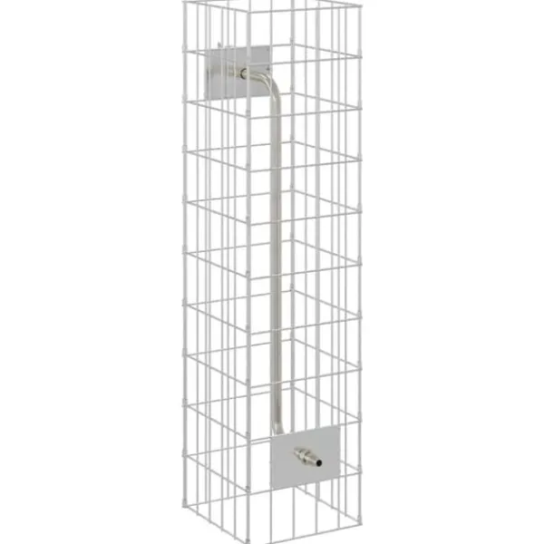 Springvand & Damme^Gabion søjle i rustfrit stål - Moderne udendørs dekoration | Størrelse: 25x25x100 cm
