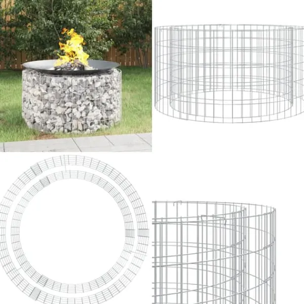 Clearance Gabion-bålkurv Ø 100 cm galvaniseret jern - Gabion-bålkurv - Gabion-bålkurve - Home & Living Pejse
