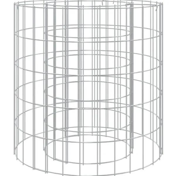 New Gabion-bålkurv i galvaniseret jern Ø 50 cm | Farve: Sølv | Størrelse: 50 cm Pejse