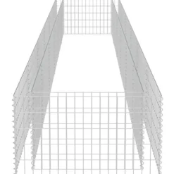 Plantningsbænke^Gabion-højbed i galvaniseret stål | Størrelse: 540x90x50 cm | Robust og holdbar haveindretning