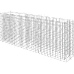 Plantningsbænke^Gabion-højbed i galvaniseret stål - Robuste plantekasser | Størrelse: 270x50x100 cm