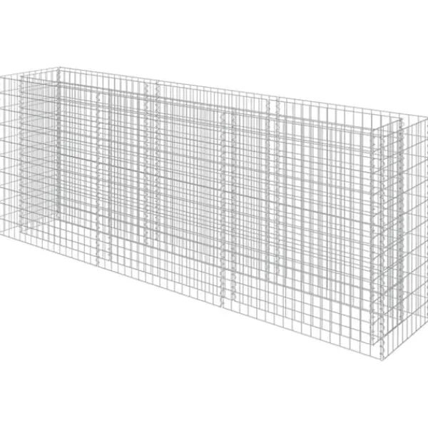 Plantningsbænke^Gabion-højbed i galvaniseret stål - Robuste plantekasser | Størrelse: 270x50x100 cm
