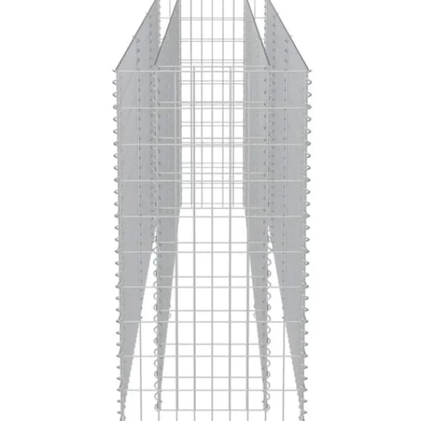 Plantningsbænke^Gabion-højbed i galvaniseret stål - Robuste plantekasser | Størrelse: 270x50x100 cm