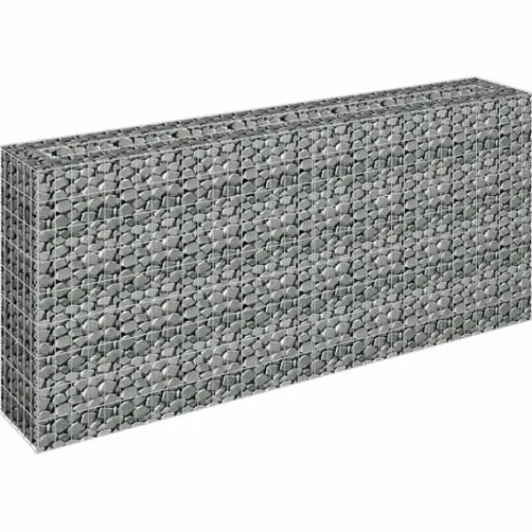 Outlet Gabion-højbed i galvaniseret stål - Holdbar plantekasse | Størrelse: 180x30x90 cm | Farve: Sølv Krukker & Plantebeholdere