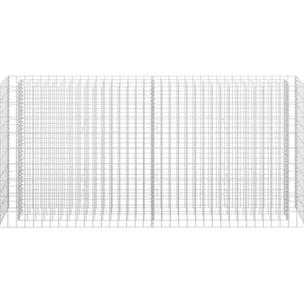Outlet Gabion-højbed i galvaniseret stål - Holdbar plantekasse | Størrelse: 180x30x90 cm | Farve: Sølv Krukker & Plantebeholdere