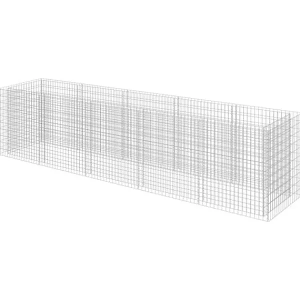 Hot Gabion-højbed i galvaniseret stål - Stabilt og holdbart | Størrelse: 450x90x100 cm Plantningsbænke
