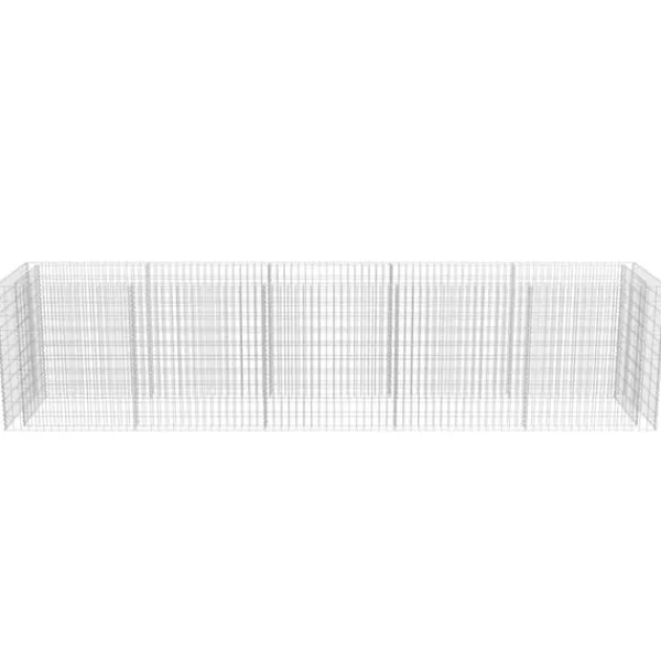 Hot Gabion-højbed i galvaniseret stål - Stabilt og holdbart | Størrelse: 450x90x100 cm Plantningsbænke